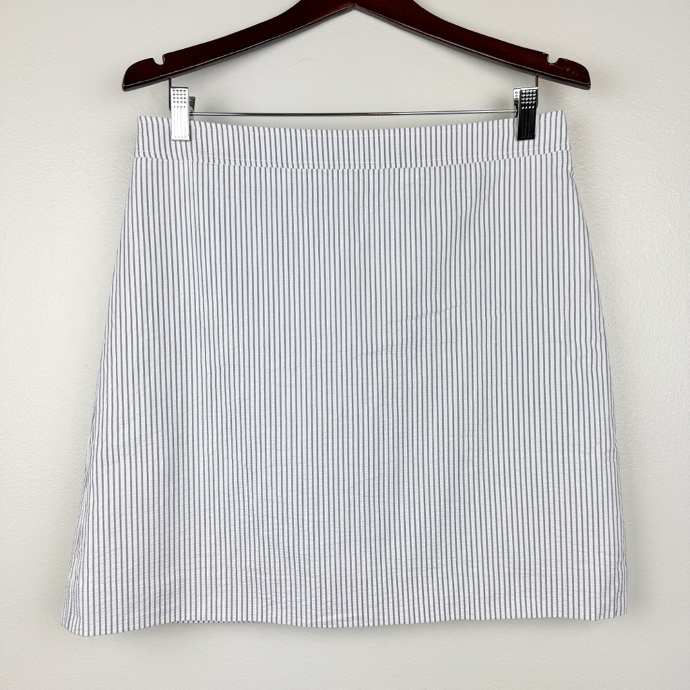 J. Crew Seersucker Cotton A-line Mini Skirt Stripes Size 10/M NWT - Picture 3 of 7